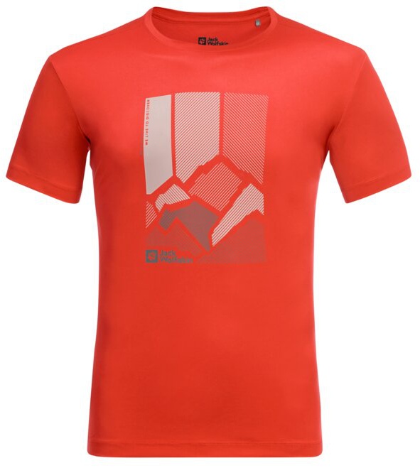 Jack Wolfskin Pánské funkční tričko Peak Graphic T M M, strong red