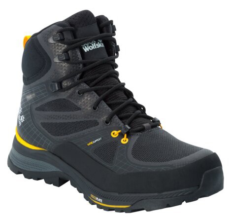 Jack Wolfskin Force Trekker Texapore Mid EU 41, black/burly yellow Pánské boty