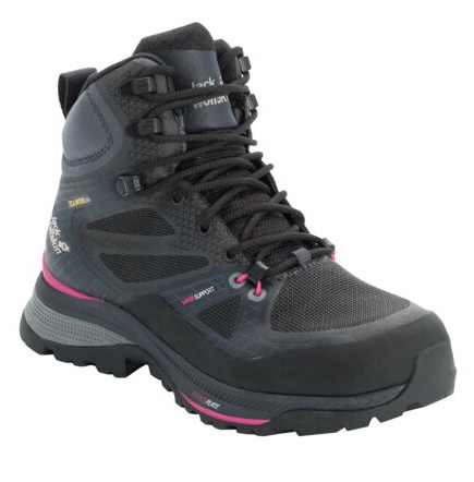 Jack Wolfskin Force Trekker Texapore Mid EU 37 ½, black/pink Dámské boty