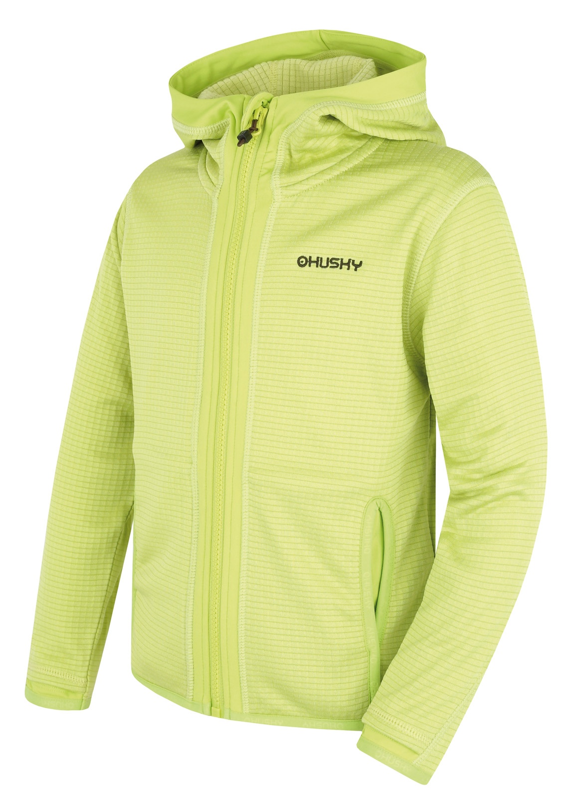 Husky Artic Zip K 164-170, br. green/dk. khaki Dětská mikina s kapucí