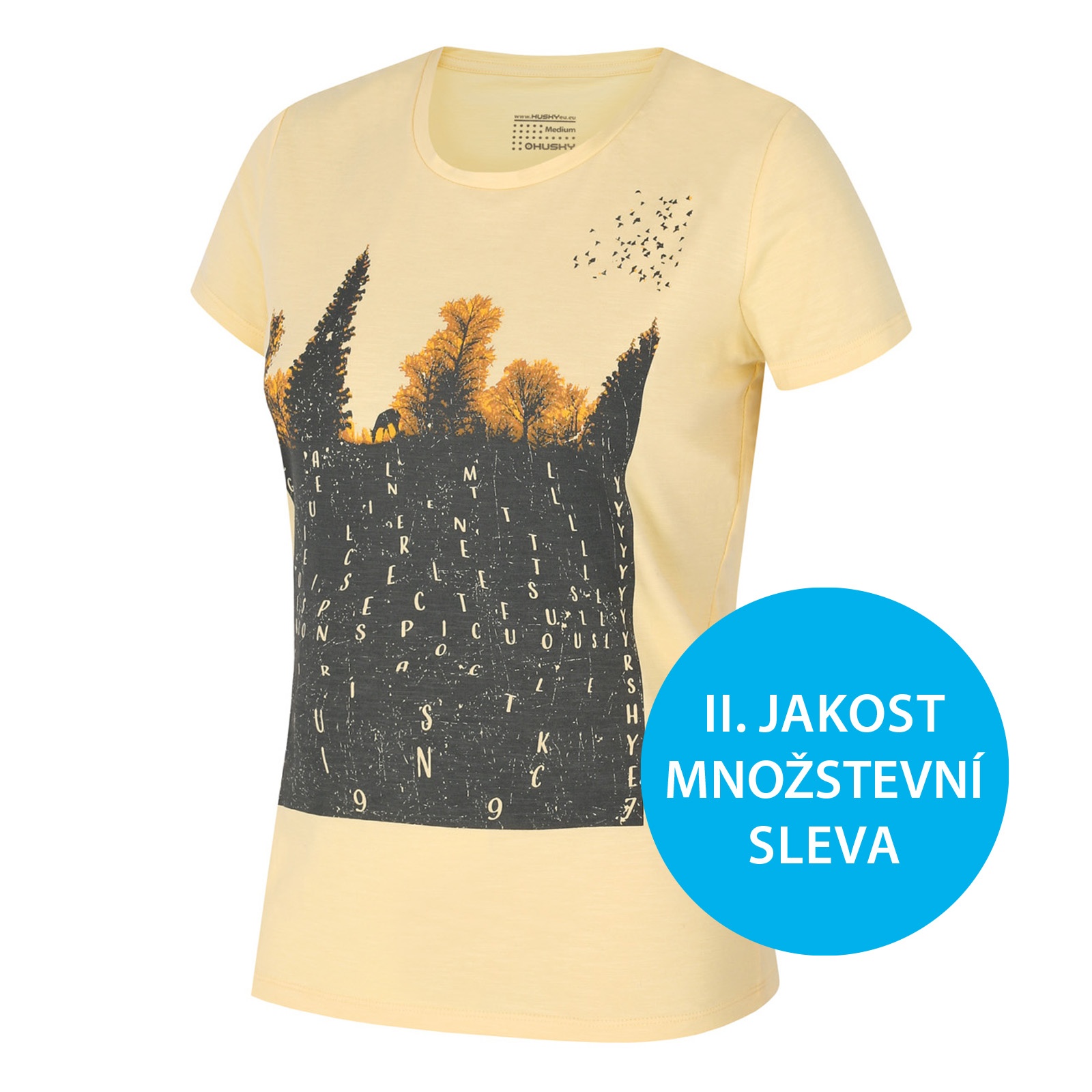 Husky Tee Forest L XL, sv. žlutá Dámské bavlněné triko