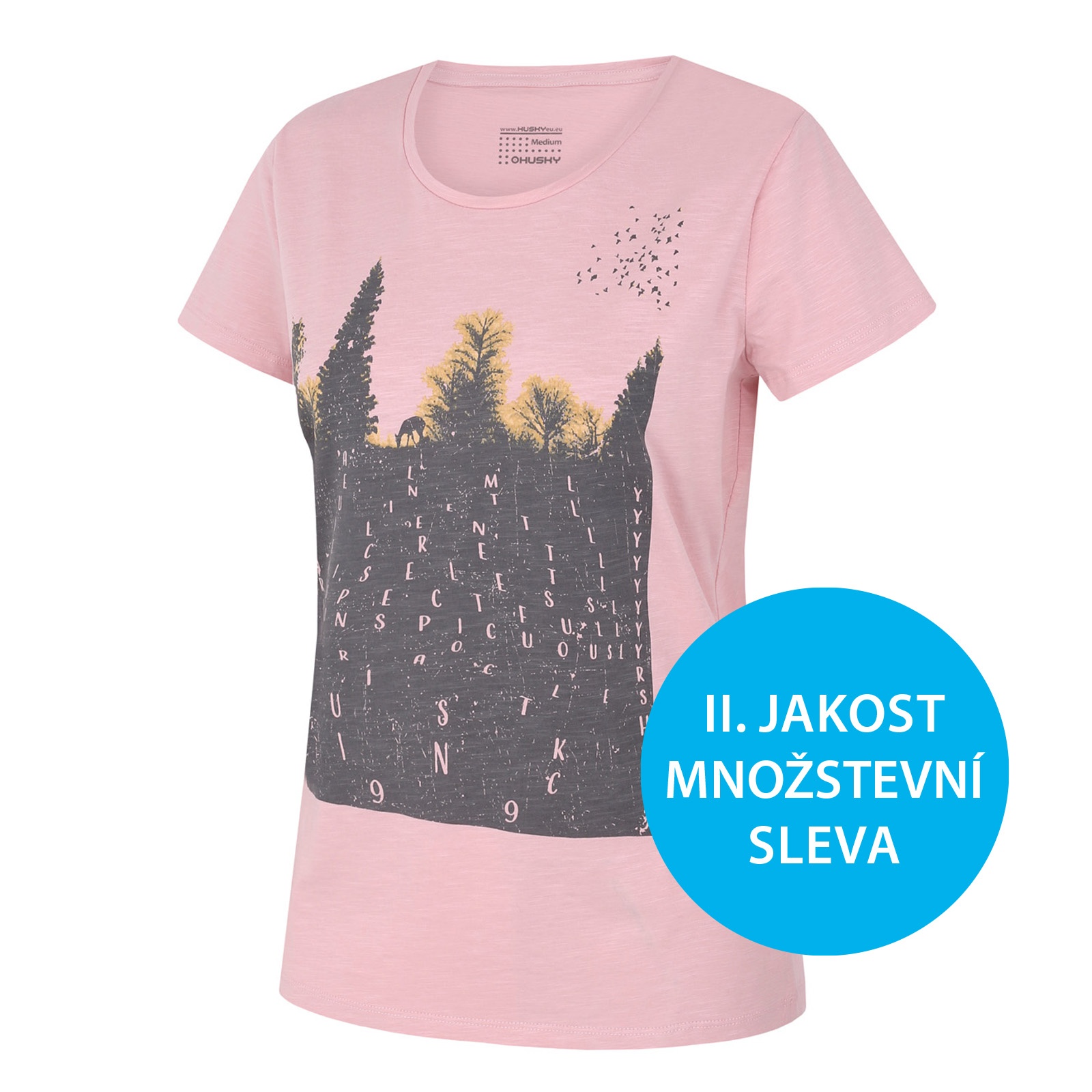 Husky Tee Forest L XL, růžová Dámské bavlněné triko