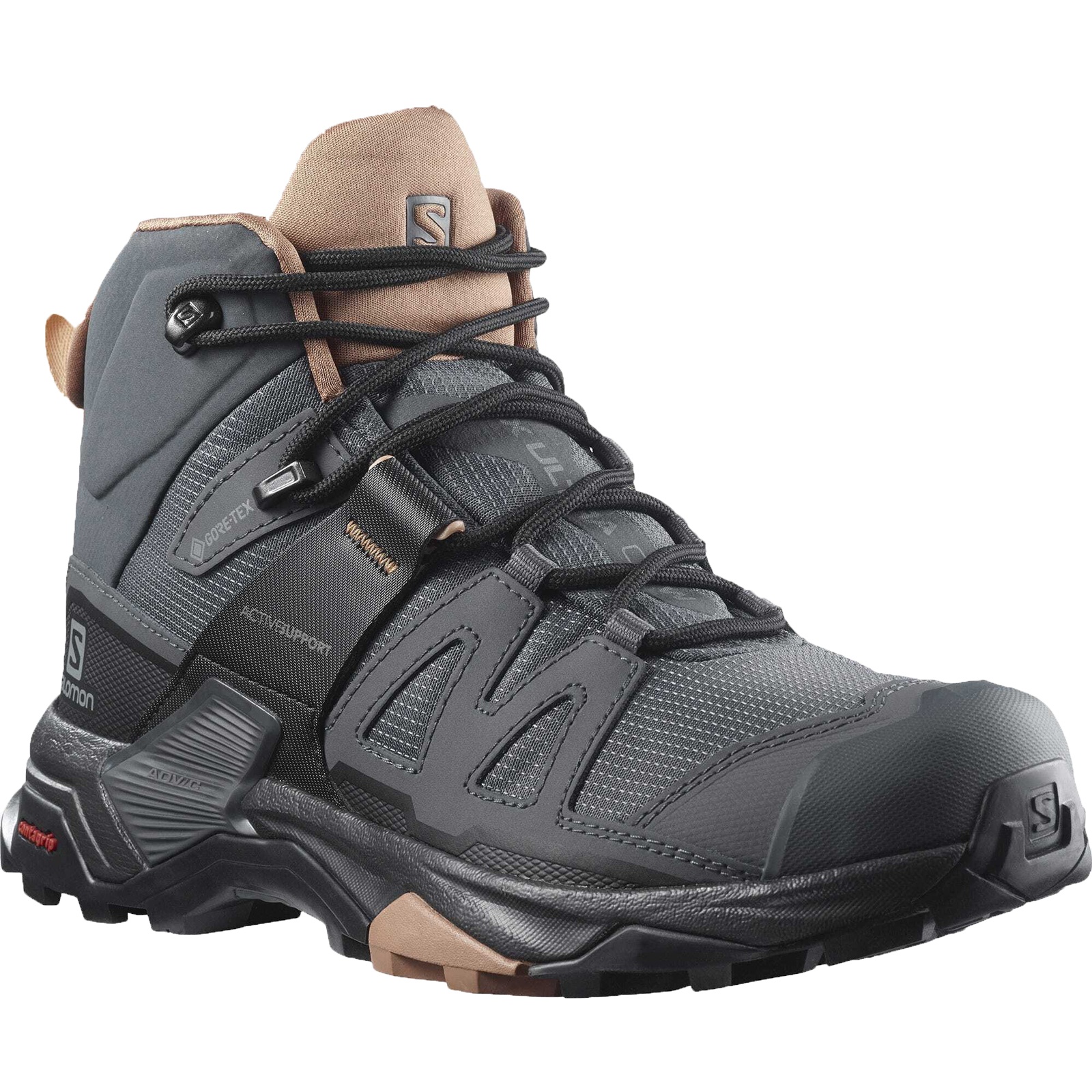 Salomon SALOMON X ultra 4 mid GTX EU 42, Ebony/Mocha Mousse/Almond Cream Dámské turistické boty